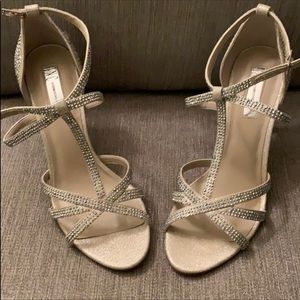 INC Nude Heels with Silver Rhinestones
